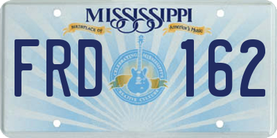 MS license plate FRD162
