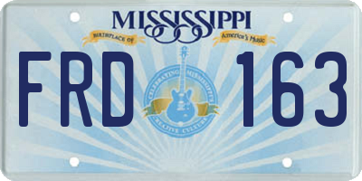 MS license plate FRD163