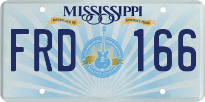 MS license plate FRD166