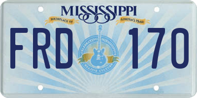 MS license plate FRD170