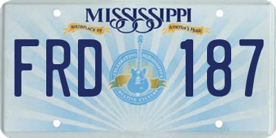 MS license plate FRD187