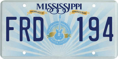 MS license plate FRD194