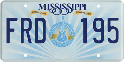 MS license plate FRD195