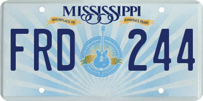 MS license plate FRD244
