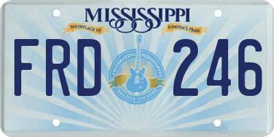 MS license plate FRD246