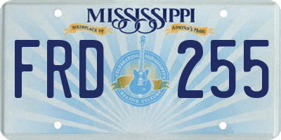 MS license plate FRD255