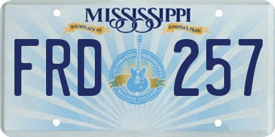 MS license plate FRD257