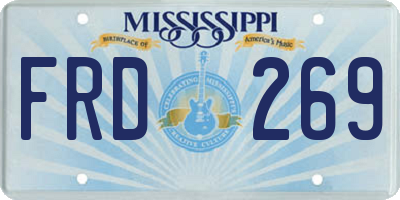 MS license plate FRD269