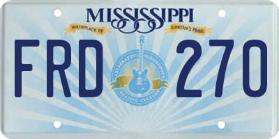 MS license plate FRD270