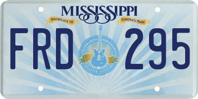 MS license plate FRD295