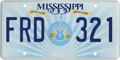 MS license plate FRD321