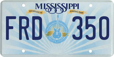 MS license plate FRD350