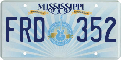 MS license plate FRD352