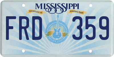 MS license plate FRD359