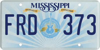 MS license plate FRD373