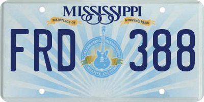MS license plate FRD388
