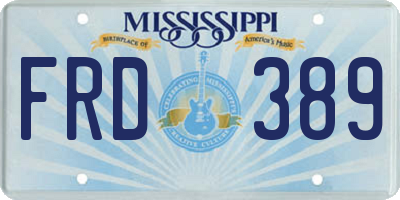 MS license plate FRD389