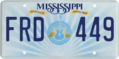 MS license plate FRD449