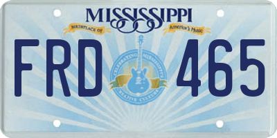 MS license plate FRD465