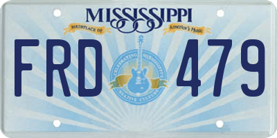 MS license plate FRD479