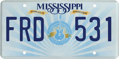 MS license plate FRD531