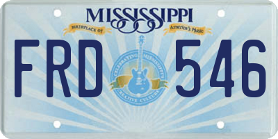 MS license plate FRD546