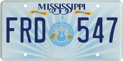 MS license plate FRD547