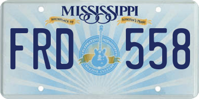 MS license plate FRD558