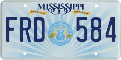 MS license plate FRD584