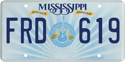 MS license plate FRD619