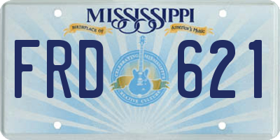 MS license plate FRD621