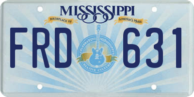 MS license plate FRD631