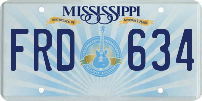 MS license plate FRD634