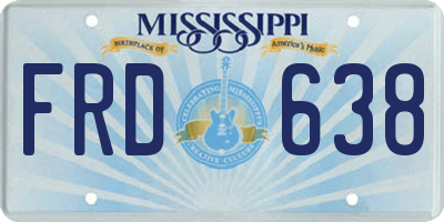 MS license plate FRD638
