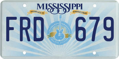 MS license plate FRD679