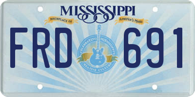 MS license plate FRD691