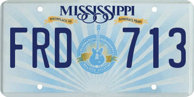 MS license plate FRD713