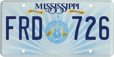 MS license plate FRD726