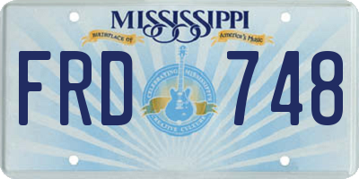 MS license plate FRD748