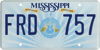 MS license plate FRD757