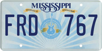 MS license plate FRD767