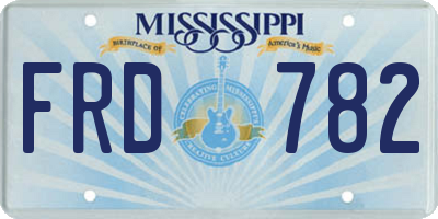 MS license plate FRD782