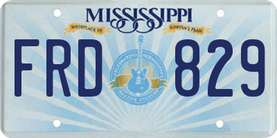 MS license plate FRD829