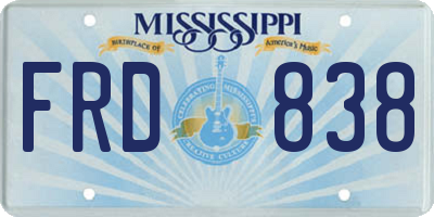 MS license plate FRD838