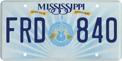 MS license plate FRD840