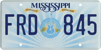 MS license plate FRD845