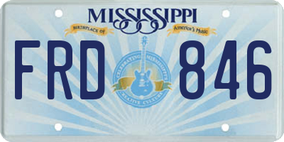 MS license plate FRD846