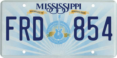 MS license plate FRD854