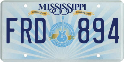 MS license plate FRD894