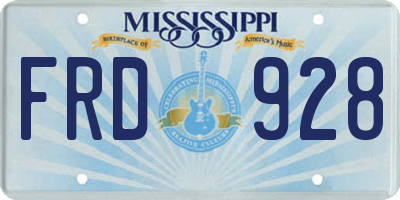 MS license plate FRD928